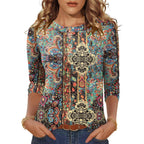 LOMON 3/4 Length Sleeve Womens Tops Casual Crewneck Pullover Tunics Summer Cute Blouses Fashion 2026