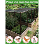 Strong Pp Nanocomposite Mosquito Net Garden Netting - 10 X 20Ft Clear View Bird Insect Pest Mesh Barrier Screen For Patio, Balcony, Porch, Outdoor Raised Beds Protection (Black)