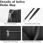 befen Genuine Leather Hobo Bags Purses for Women, Women's Shoulder bag Handbags Crossbody Bag with 2 Shoulder Straps