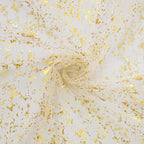 Artoid Mode Beige Gold Gauze Table Runner 120 Inch 10FT, Glitter Metallic Foil Sheer Dining Wedding Anniversary Holiday Birthday Table Decor for Home Party