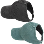 2 Pack Backless Cap For Women Natural Curly Hair Hat Baseball Cap Afro Puff Ponytail Hat
