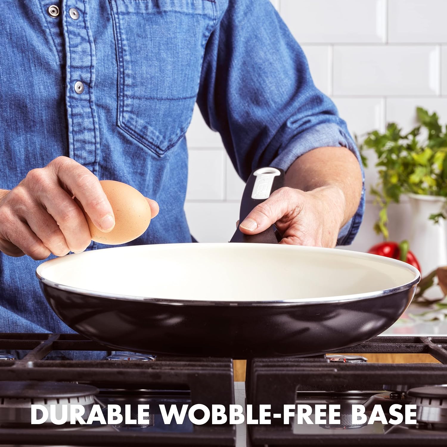 GreenPan Rio Healthy Ceramic Nonstick 12" Frying Pan Skillet, PFAS-Free, Dishwasher Safe, Black