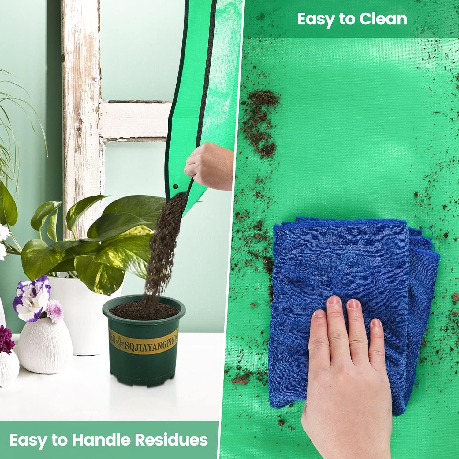 Repotting Mat For Indoor Plant Transplanting Control Mess, 26.8"X26.8" Waterproof Succulent Potting Mat Square Planting Tray Soil Change Mat Gardening Gifts For Plant Lovers