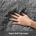 Ophanie Small Rug Upgrade Non Slip Throw Bedside Area Rugs, Fluffy Soft Grey Mini Bedroom Carpet, Affordable Door Entryway Indoor Inside Front Entrance Dog 2X3 Mat, Home Decor Aesthetic, Nursery