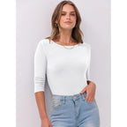 Anrabess Womens 3/4 Long Sleeve Tops Ribbed Knit Slim Fitted Shirts Basic Tee Fall Outfits 2026 Fashion Y2K Clothes