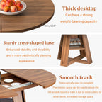 43.3In-59In Extendable Round Dining Table For 4-8,Modern Kitchen Oval Dining Table With Removable Leaves Space Saving,Wood Base With Storage Shelf For Kitchen Living Room (Walnut)