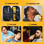 The Cut Buddy Clipper & Grooming Set, Cordless Hair & Beard Trimmer With Ceramic & Titanium Blades, 7 Guards, Waterproof, Beginner Kit