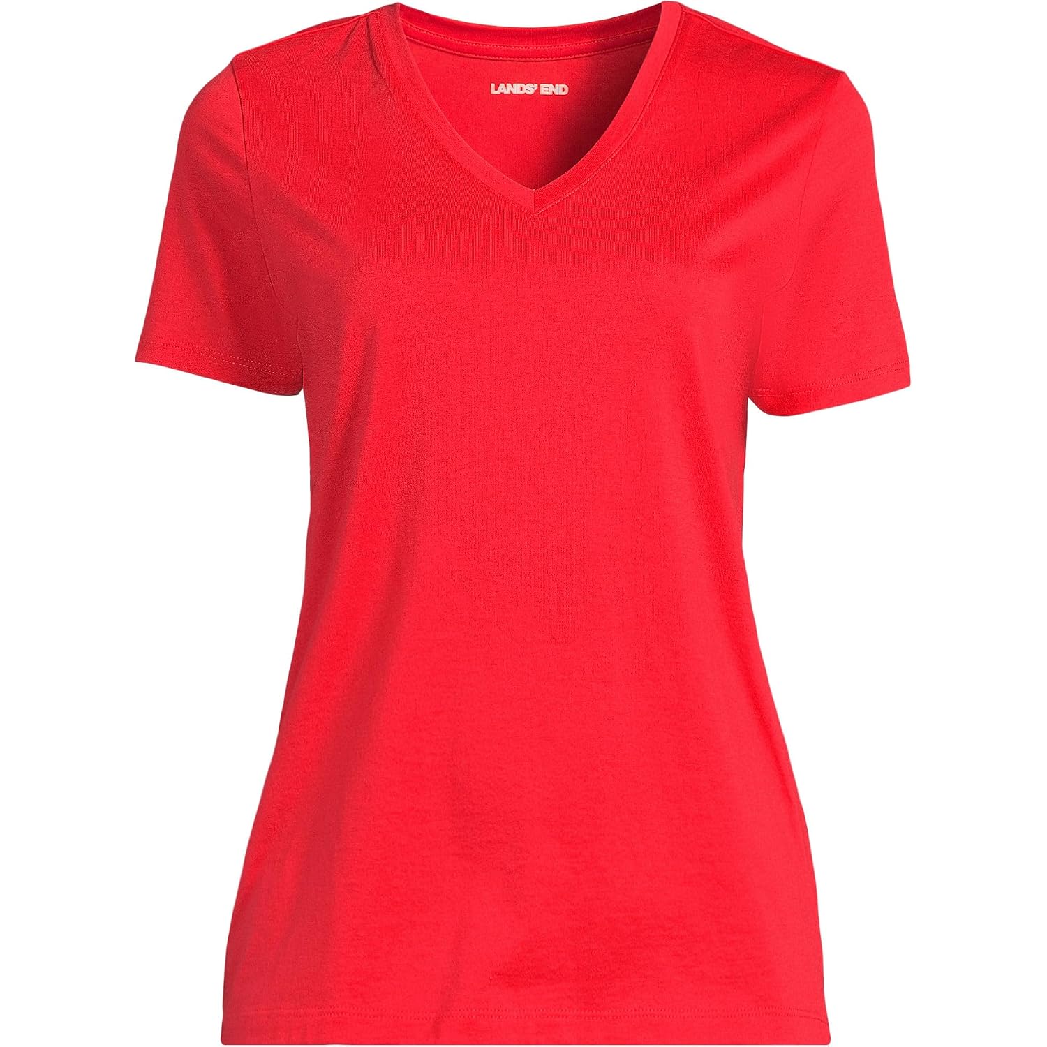 Lands' End Women'S Relaxed American-Grown Supima Cotton V-Neck T-Shirt