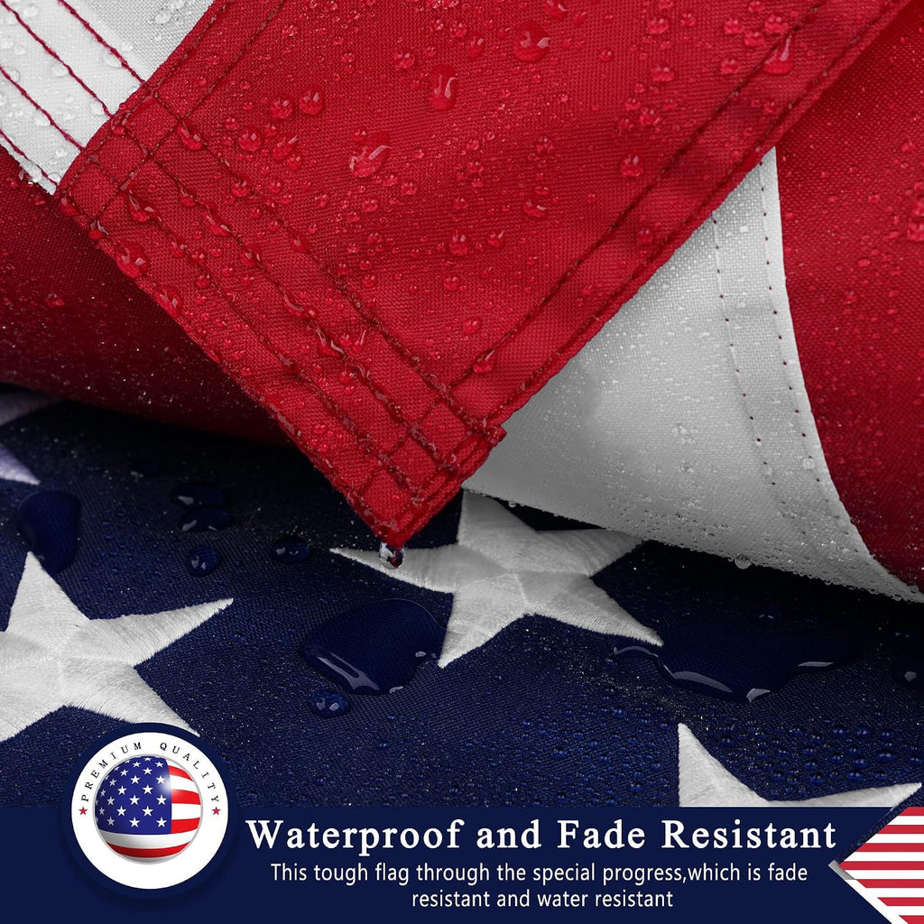 American Flag 3X5 Ft For Outside, Heavy Duty Us Flag For High Wind Outdoor | Heavy Duty Nylon, Fade Resistant And Waterproof Usa Flag With Embroidered Stars, Sewn Stripes, Brass Grommets