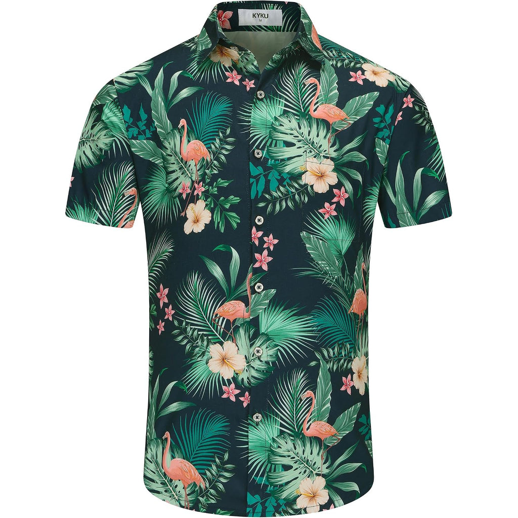 Kyku Funky Hawaiian Shirt For Men Palm Beach Shirts Tropical Vacation Clothes