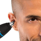 Remington Nose, Ear & Eyebrow Trimmer – Dual Edge Precision Blades, CLEANBoost Easy-Clean System, Waterproof Wet/Dry Groomer, Rotary + Detail Heads, Eyebrow Comb Included