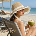 Beach Hats for Women - Beach Hat Womens UPF 50+ Lace Ribbon,Packable Sun Hat Women,Straw Hat for Women 2026