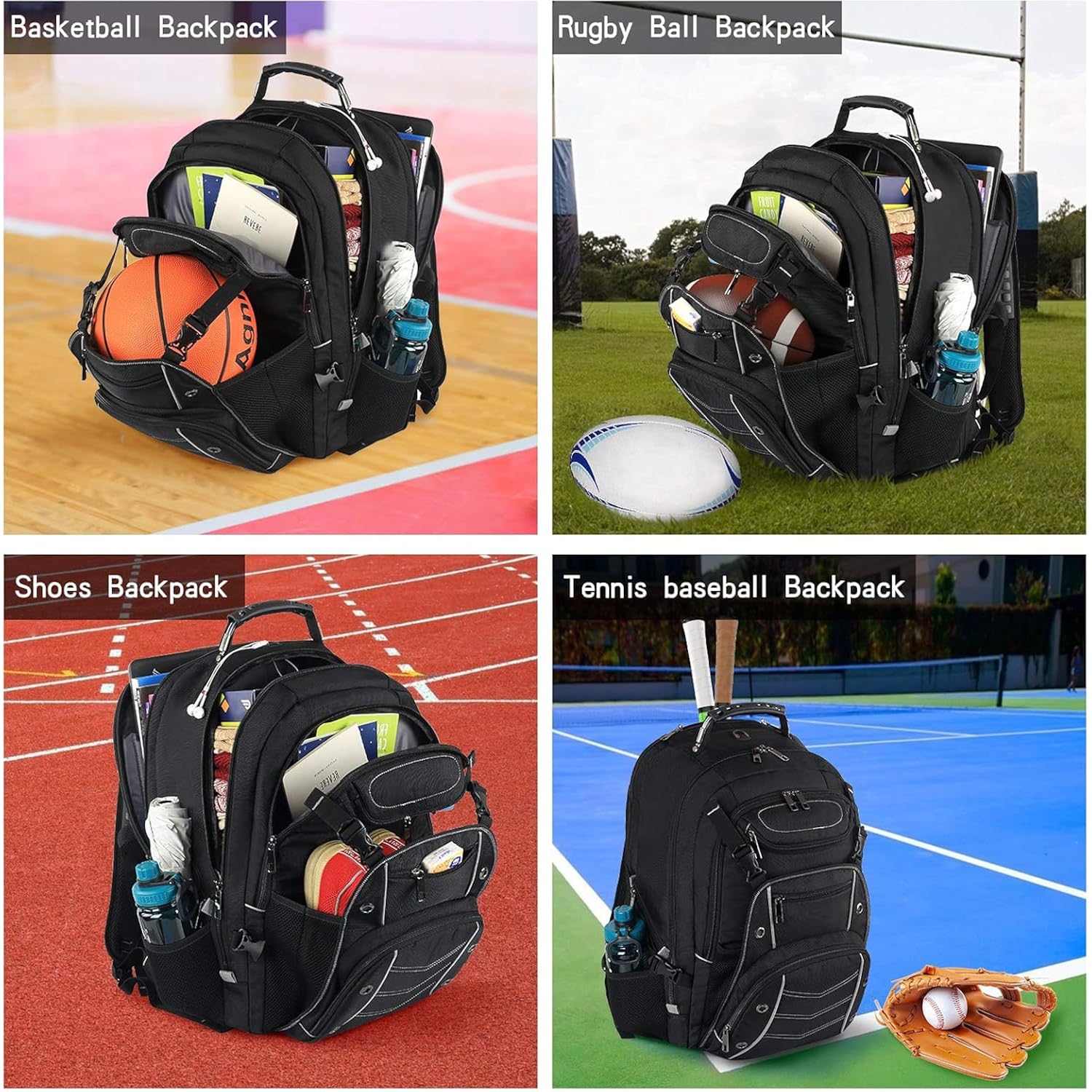 Extra Large Laptop Backpack, 22" X 17" X 10", 60L Capacity, Multi-Compartment Protection, Fits 15.6-19" Laptops, Tsa Approved, Rfid Anti-Theft, Sport Travel Backpack