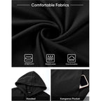Jmierr Mens Short Sleeve Hoodie Cotton Hooded T-Shirts Lightweight Solid Tops With Pocket