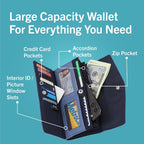 Nautica Money Manager Womens Slim Rfid Blocking Wallet, Small Bifold Credit Card Holder With Zipper Coin Pocket And Id Window