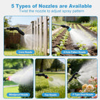 Sideking 2.6 Gallon Battery Powered Backpack Sprayer, Electric Weed Sprayer With 3 Adjustable Pressures, Battery Indicator, 5 Nozzles & 40" Telescopic Wand, Rechargeable Garden Sprayer For Lawn & Yard