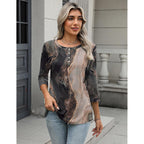 Zeagoo 3/4 Length Sleeve Women Tops Crew Neck Blouses Dressy Casual Summer T Shirts Loose Fit Business Work Clothes