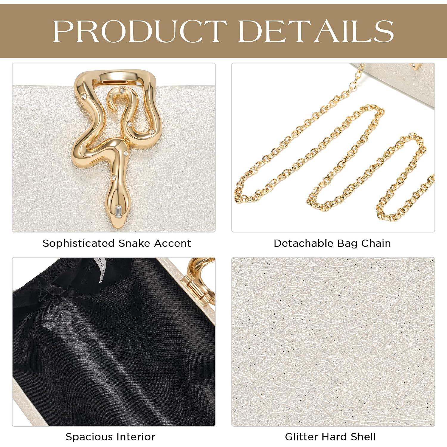 Clutch Purses For Women, Formal Evening Handbags, White Clutch For Wedding