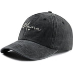 Mama Hat For Women, Adjustable Cotton Embroidered Heart Decor Mom Baseball Cap