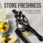 Zulay Kitchen Cast Iron Juicer - Heavy Duty Manual Juicer With Detachable Strainers For Easy Cleaning, Orange Juice Press For Citrus Fruits, Perfect For Bartenders, Juice Lovers & Health Enthusiasts