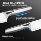 Santoku Knife, 7 Inch Chef'S Knife Kitchen Knife With Razor Sharp High-Carbon German Steel, Ergonomic Non-Slip Handle For Slicing, Dicing, Chopping Meat & Vegetables, Ideal For Kitchens & Home Cooking