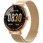 Yoever Smart Watches for Women, 1.57" HD 43mm Fitness Tracker Answer/Make Call, Heart Rate/Sleep/SpO2, Round Smart Watch for iPhone/Samsung/Android, IP68 Waterproof, 110+ Sport Mode - Gold