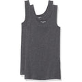 Amazon Essentials Women's Slim-Fit Scoop Neck Tank Top, Pack of 2, Charcoal Heather, Large