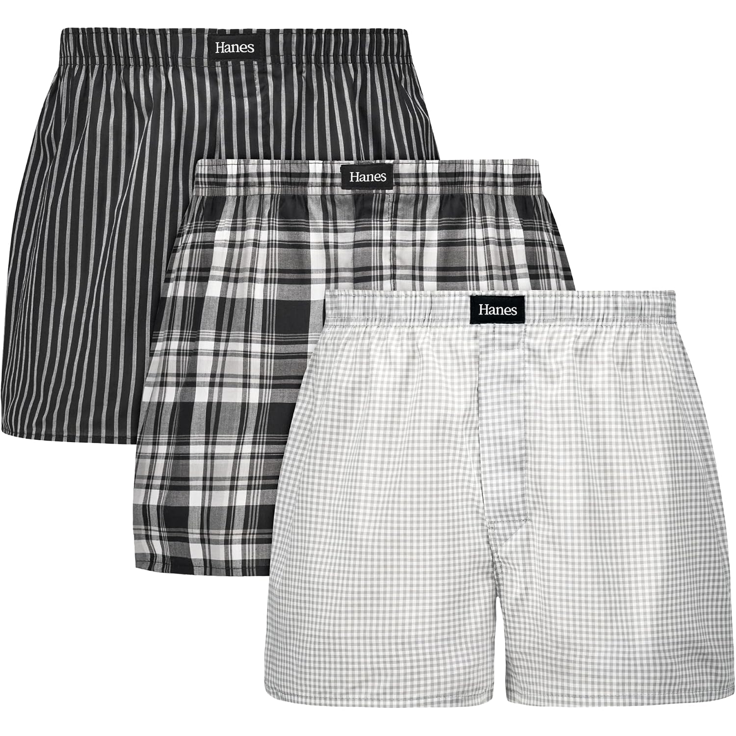 Hanes Men'S Underwear Boxers, Originals Ultimate Cotton-Stretch Woven Moisture-Wicking Multipack Boxer