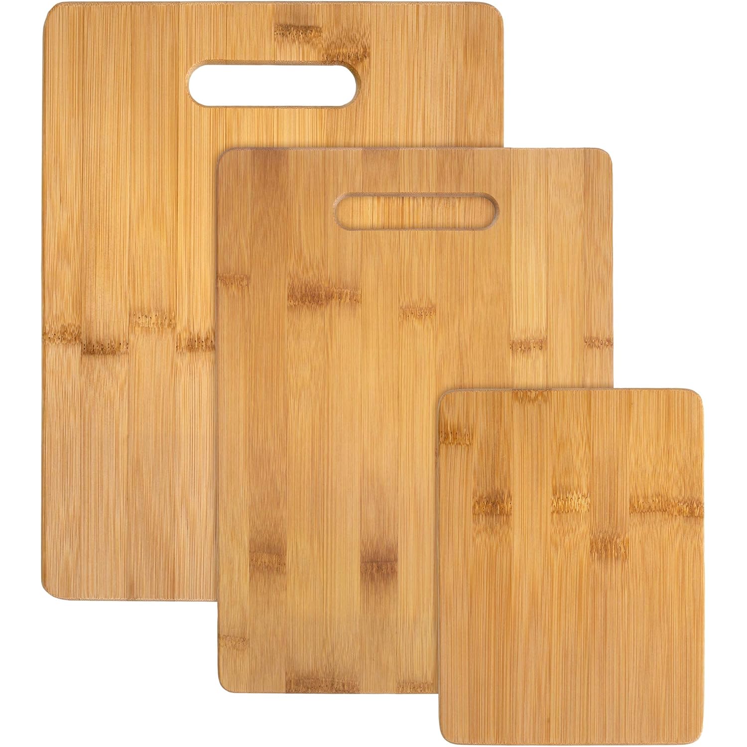 Totally Bamboo 3-Piece Bamboo Cutting Board Set, Wood Cutting Boards for Kitchen, Reversible Chopping Boards in Small, Medium, and Large Sizes