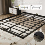 Olevs Floating Bed Frame Full Size With Smart Led Lights And Charging Station - Modern Metal Platform Bed, Easy Assembly No Box Spring Needed