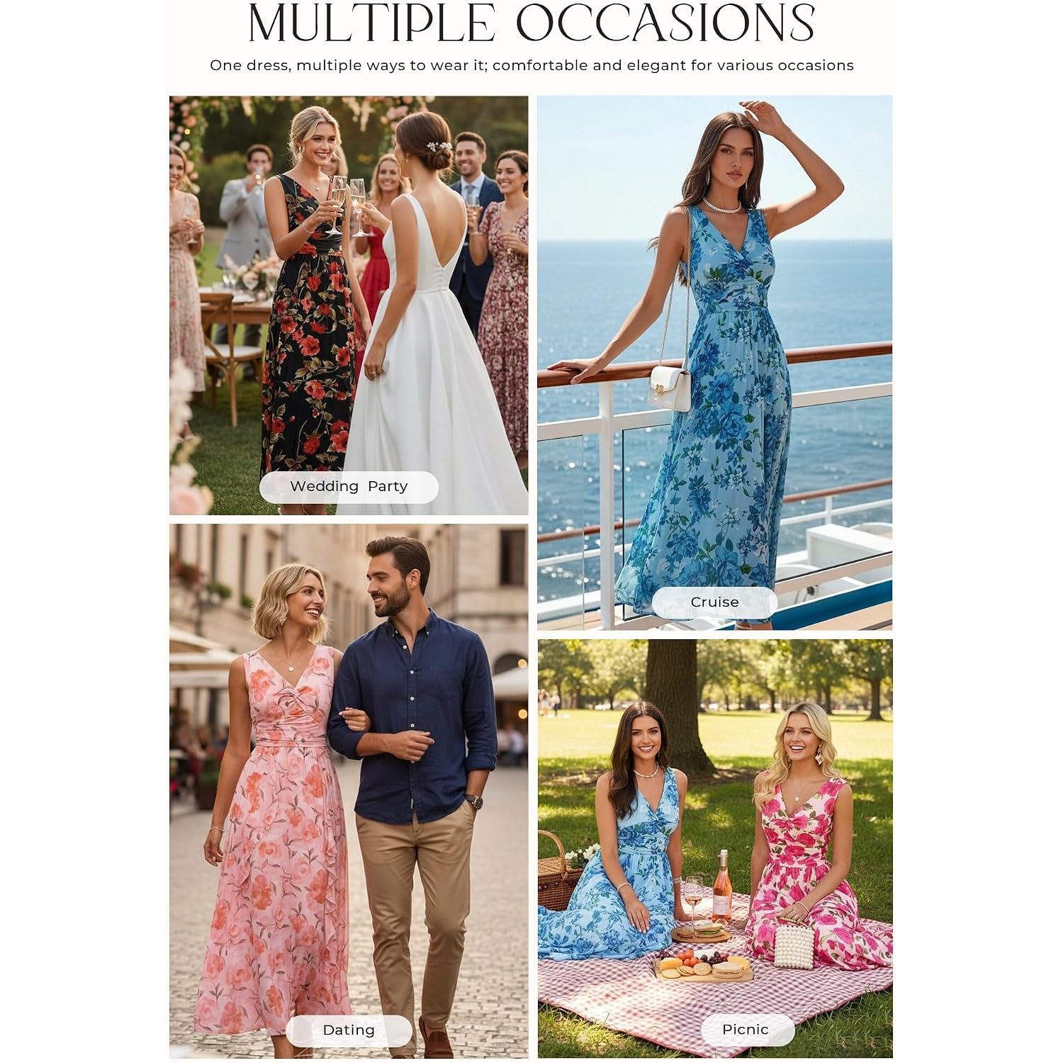 Grace Karin Women'S Summer Sleeveless Floral Maxi Dress V Neck Formal Wedding Guest Dress A Line Beach Vacation Clothes