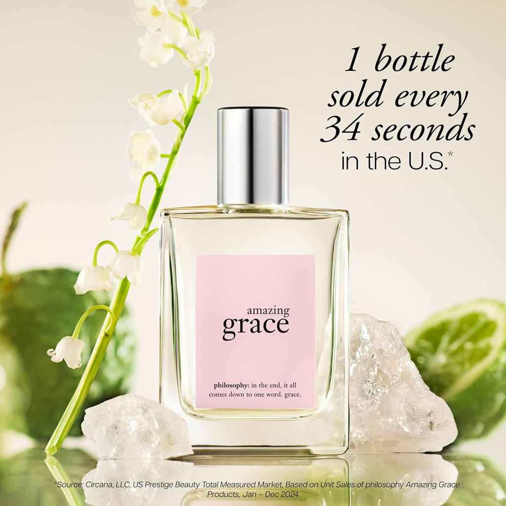 philosophy amazing grace perfume- clean & floral women's perfume - with notes of bergamot, muguet & musk - long lasting fragrance
