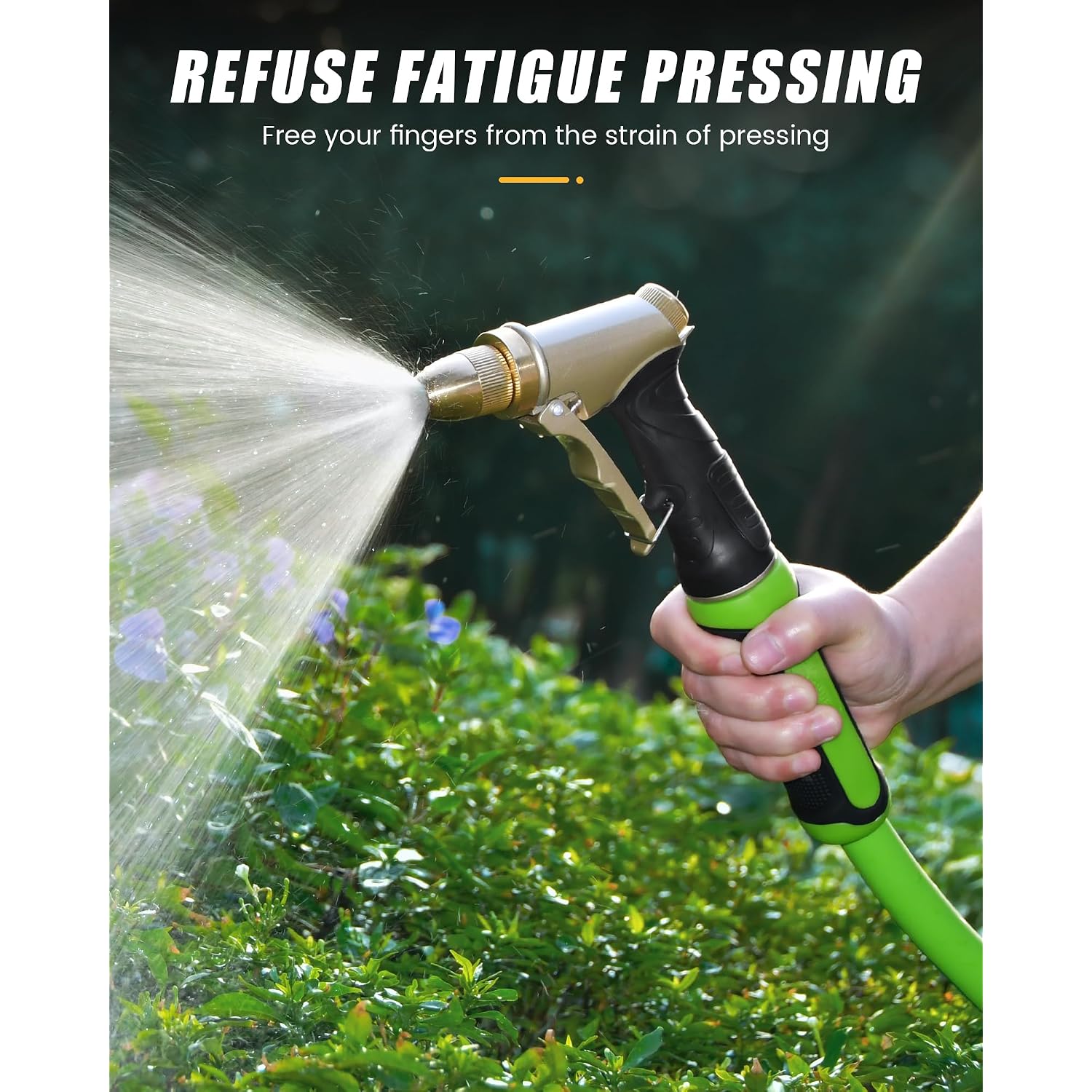 Rainpoint Garden Hose Nozzle, Upgraded Heavy Duty Metal Spray Nozzle, High Pressure Water Nozzle With Adjustable Spray Patterns For Watering Plants, Car Washing, And Pet Showering