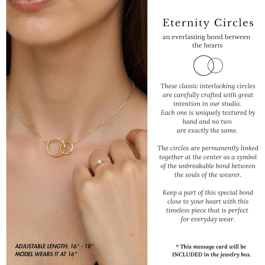 HOPE LOVE SHINE Mother Daughter Necklace With Message Card, Premium Jewelry Gift