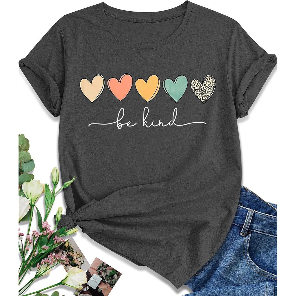 EUOW Tshirts for Womens Graphic Summer Tees Short Sleeve Loose Fit Trendy Tops Love