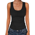 Womens Sleeveless Scoop Neck Tank Tops 2026 Summer Casual Basic Slim Fit Ribbed Knit Racerback Workout Cami Shirts