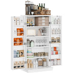 Shintenchi Kitchen Pantry Cabinet,5 - Layer Storage Cupboard With Adjustable Shelves For Organizing And Storing Food Items,47'' Versatile Buffet Sideboard For Kitchen, Bathroom And Laundry,White