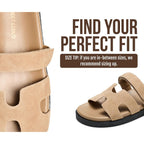 Project Cloud 100% Genuine Leather Sandals For Women Footwear - Stylish Womens Sandals With Plush & Soft Insole - Non-Slip And Water-Resistant Beach Sandals Slides For Women (Mayvy)