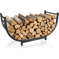 Facka 30 Inch Firewood Rack Outdoor Metal Wood Rack | Iron Fire Log Stacker Holder For Fireplace, Patio, Porch, Yard, Garden, Indoor Outdoor Wood Storage
