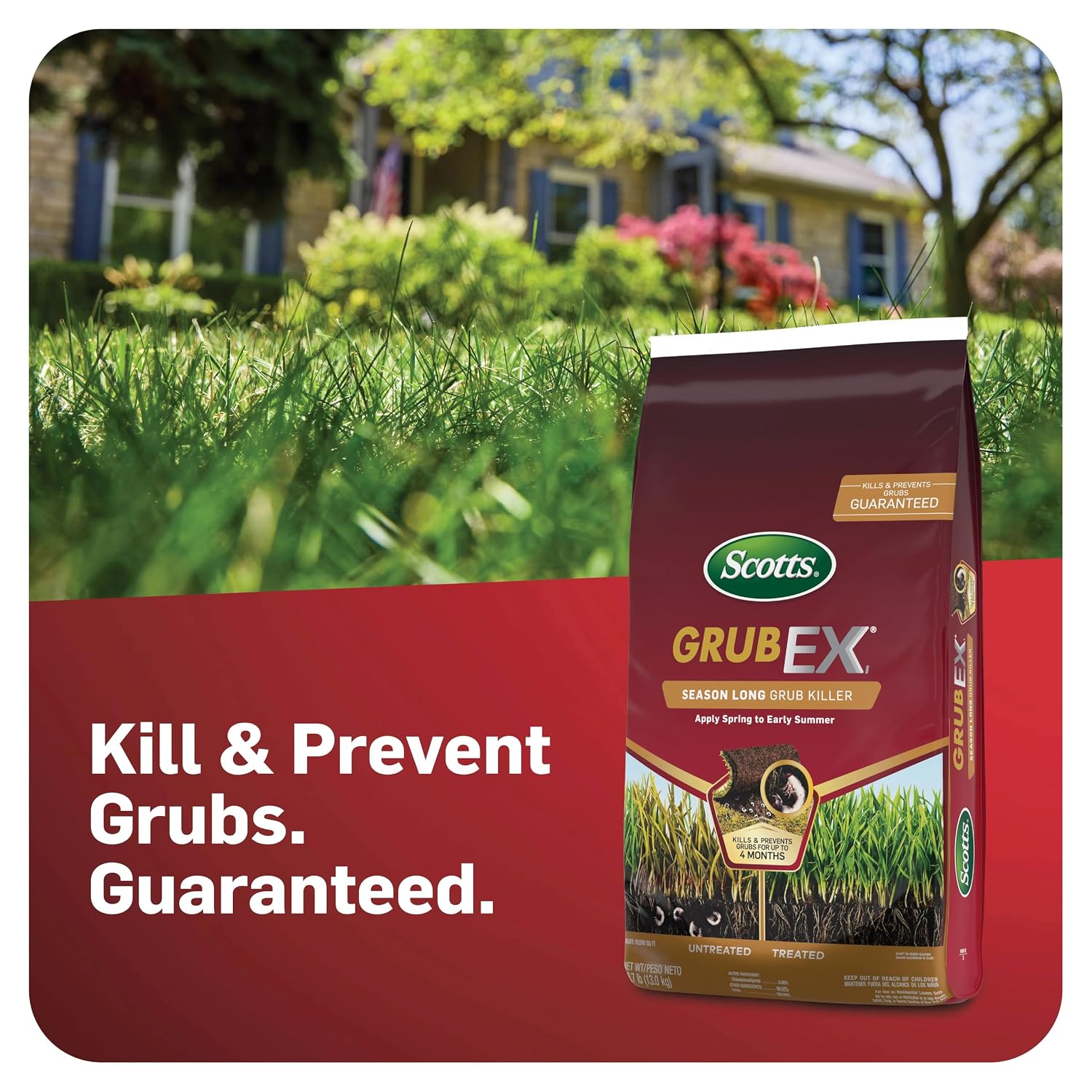 Scotts Grubex1 Season Long Grub Killer, 5,000 Sq. Ft. | Protects Lawns Up To 4 Months, Treats 5,000 Sq. Ft.