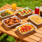Aluminum Pans With Lids (60 Pack, 8.5"×6") 2.25 Lb Capacity Foil Pans With Lids - 60 Pans And 60 Cardboard Covers - Disposable Food Containers Tin Foil Pans For Baking, Meal Prep,Storage And Freezer