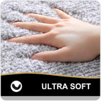 Olanly Small Bathroom Rugs 24X16, Extra Soft And Absorbent Microfiber Bath Rugs, Non-Slip, Machine Washable, Quick Dry Shaggy Bath Carpet, Bath Mats For Bathroom Floor, Tub, Shower, Grey
