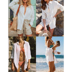 Womens Button Down Shirts Long Sleeve Dress Shirt Textured Collared Work Blouse Dressy Casual Tops with Pocket