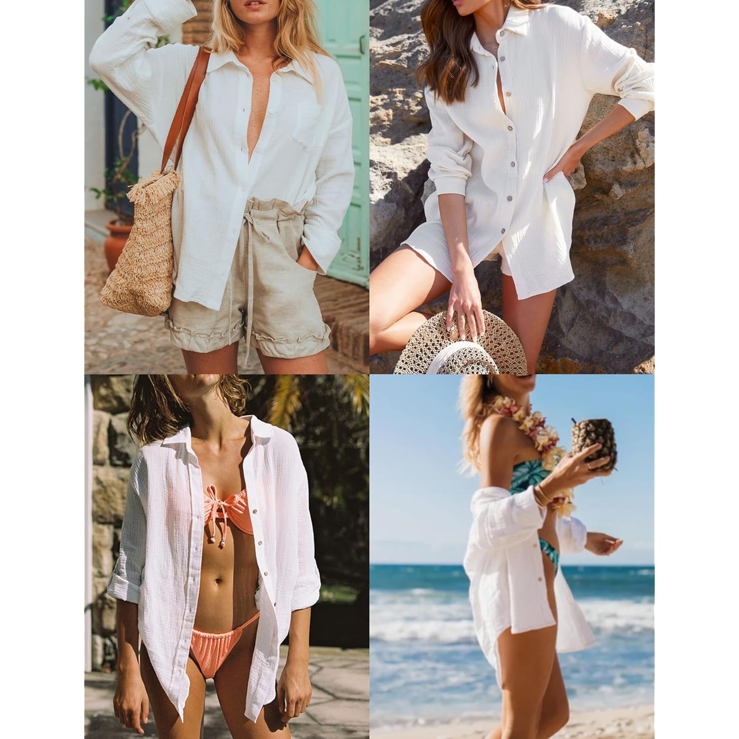 Womens Button Down Shirts Long Sleeve Dress Shirt Textured Collared Work Blouse Dressy Casual Tops with Pocket