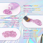 Body Glitter Gel, Hair Face Glitter For Kids & Women, Chunky Mermaid Sequins, Easy Apply & Quick Drying, World Cup Makeup, Singer Concert Festival Birthday Party, Rave Accessories, Pink