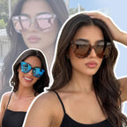 LVIOE Polarized Sunglasses for Women UV400 Protection Oversized Cat Eye Frame Retro Sunglasses for Driving Fishing Outdoor