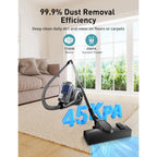 Aspiron 1700W Canister Vacuum Cleaner, 45Kpa Bagless Vacuum Cleaner