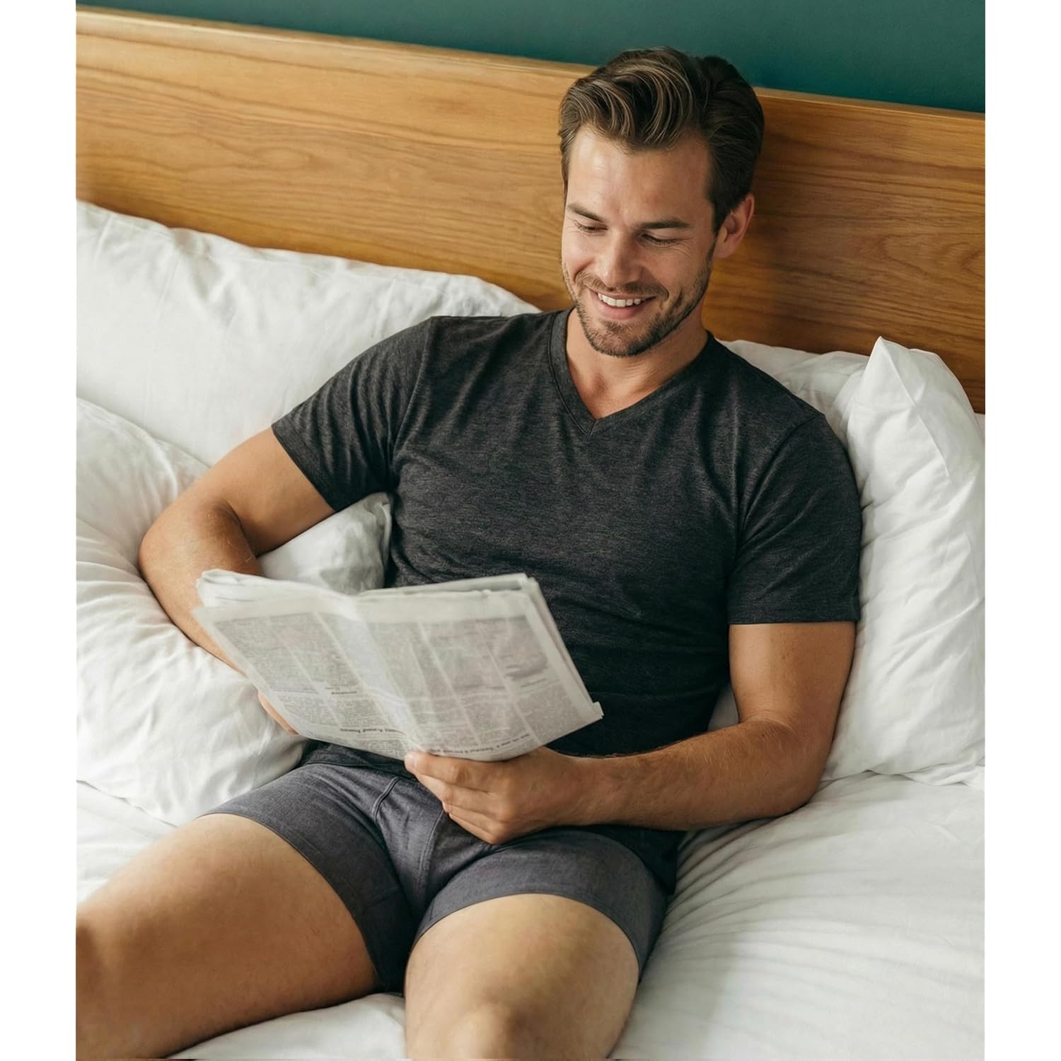 2 Pack Merino Wool T Shirts For Men, V-Neck Wool Base Layer, Breathable Undershirt For Travel, Fitness