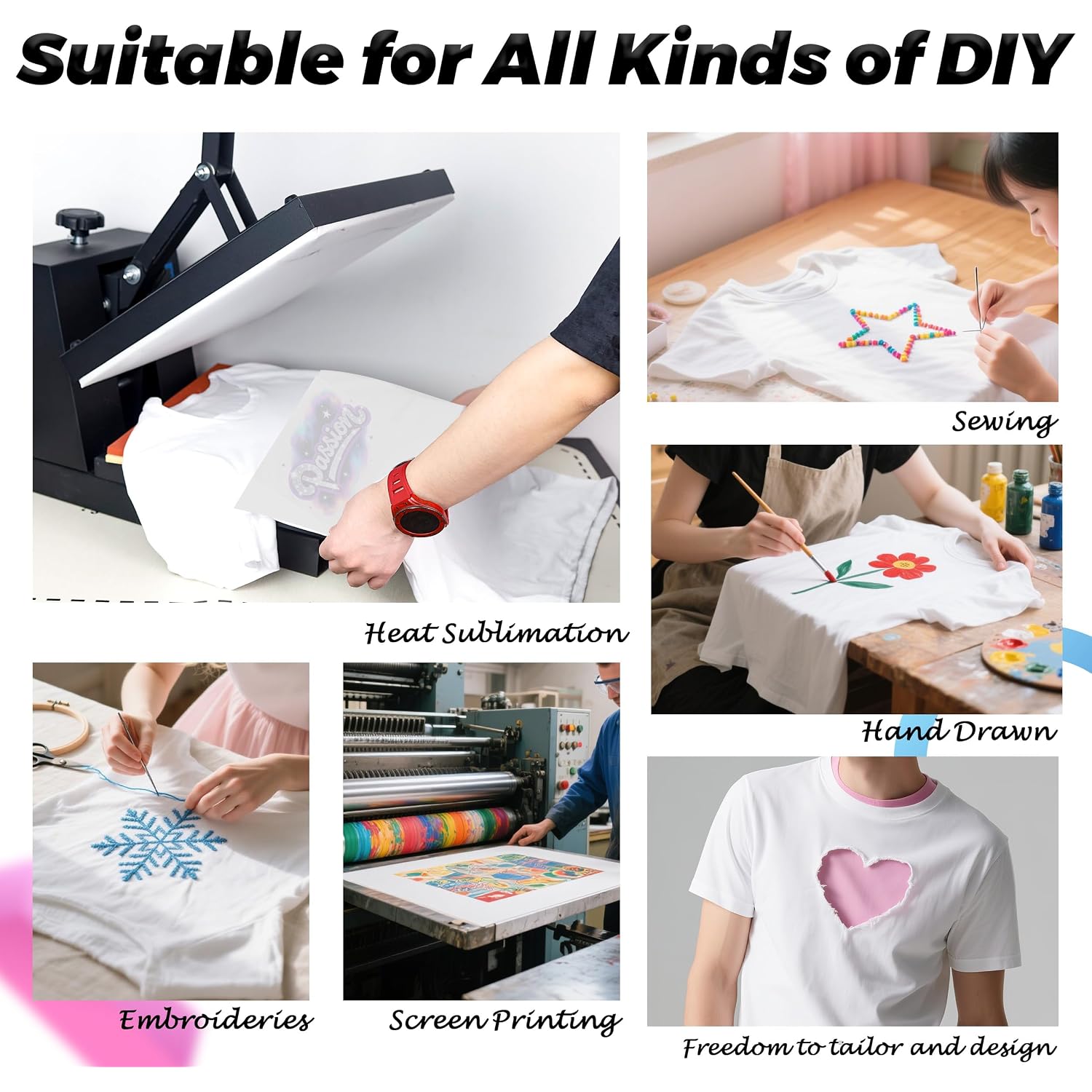 Joyclub White T Shirts Polyester Bulk Sublimation Blanks Wholesale Unisex Crew Neck Short Sleeve For Heat Transfer