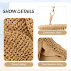 Freie Liebe Straw Clutch Purses for Women Woven Dumpling Bag Summer Beach Clutch Wicker Crossbody Purses
